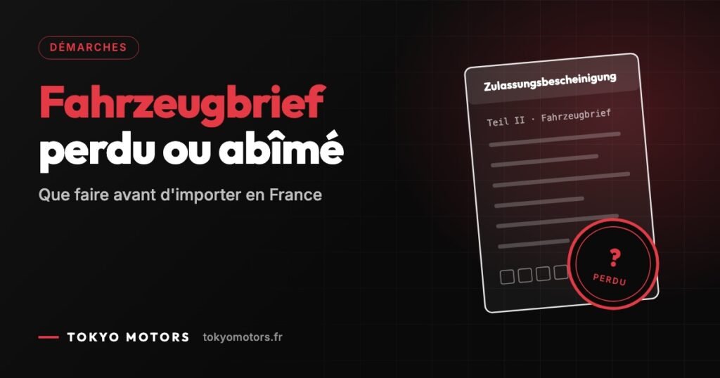Fahrzeugbrief perdu ou endommagé : que faire avant d’importer en France ?