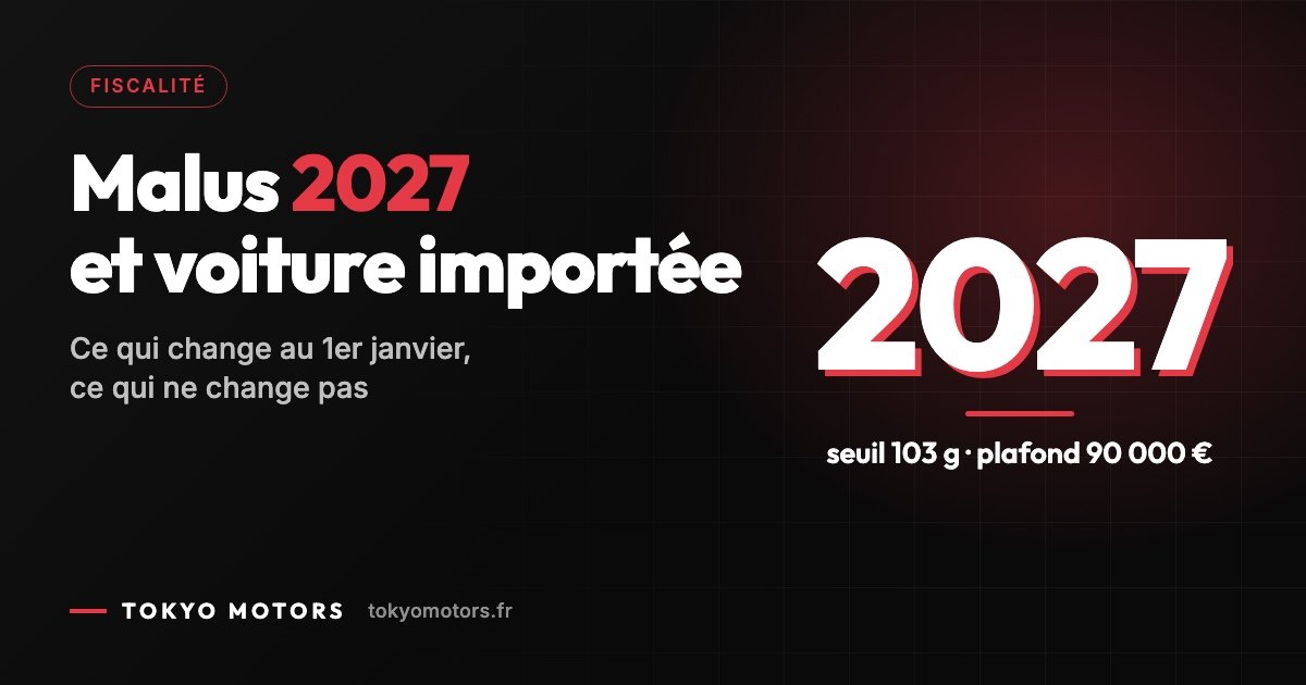 Malus 2027 pour une voiture importée : seuil à 103 g/km, plafond à 90 000 €