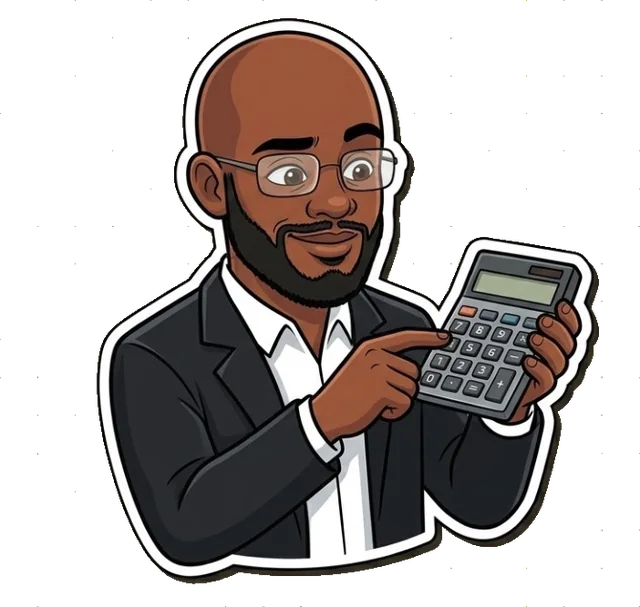 Moussa à la calculatrice : simulateur de coût d’importation (dessin)