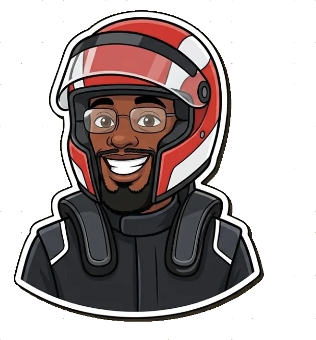 Moussa avec son casque de pilote (dessin)