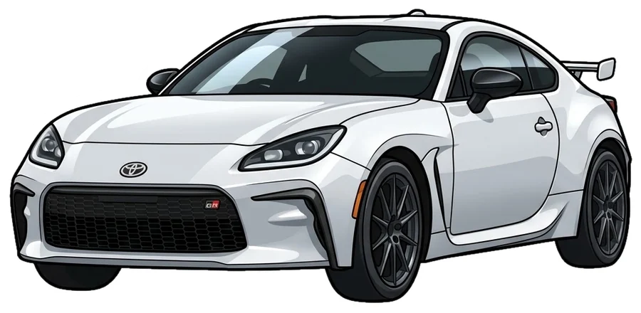 Toyota GT86 blanche, la voiture de piste dont rêve Mehdi (dessin)