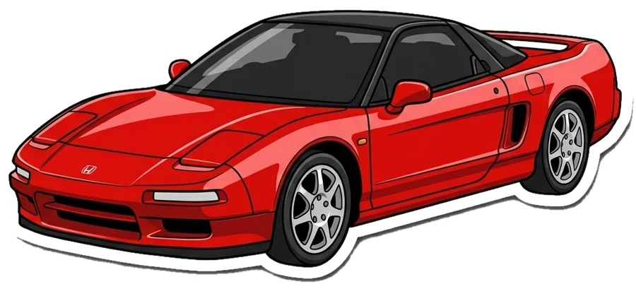 Honda NSX rouge, voiture de rêve d’Ibrahima (dessin)