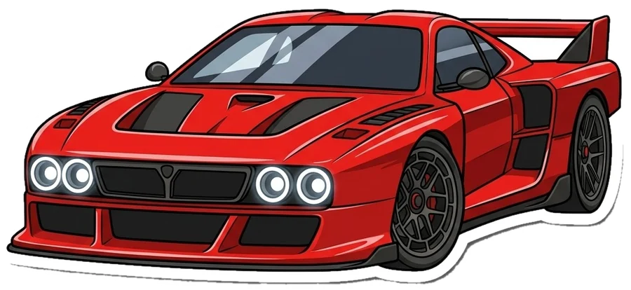 Kimera K39 rouge, voiture de rêve de Moussa (dessin)